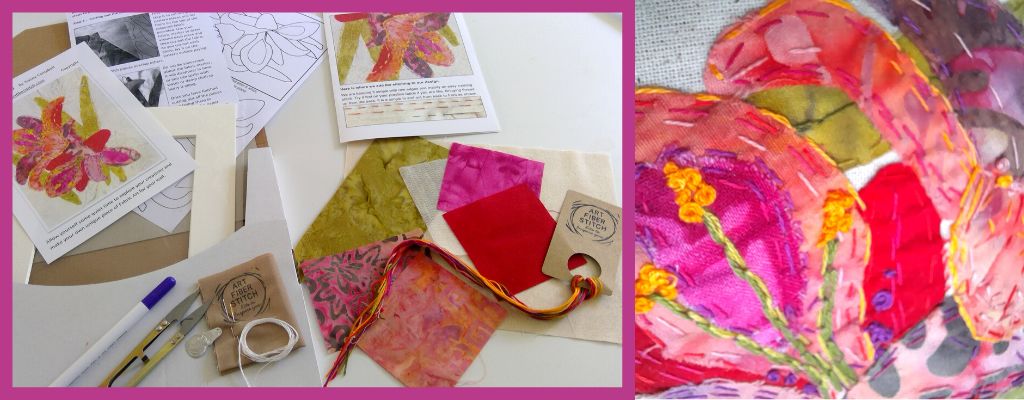 Lilies Slow stitching kit