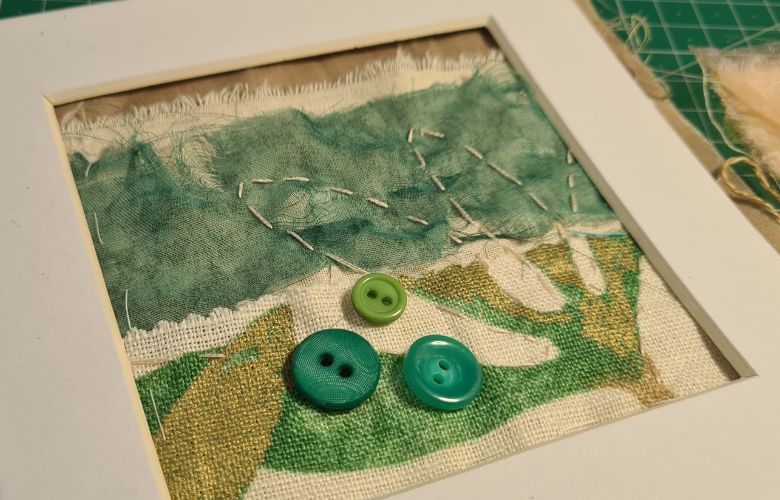 Learn Simple ideas for Easy Slow Stitch Fabric Art.